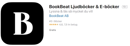 Bookbeats app för iOS.
